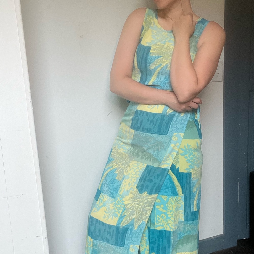 Colorful Silk Set - top and wrap skirt